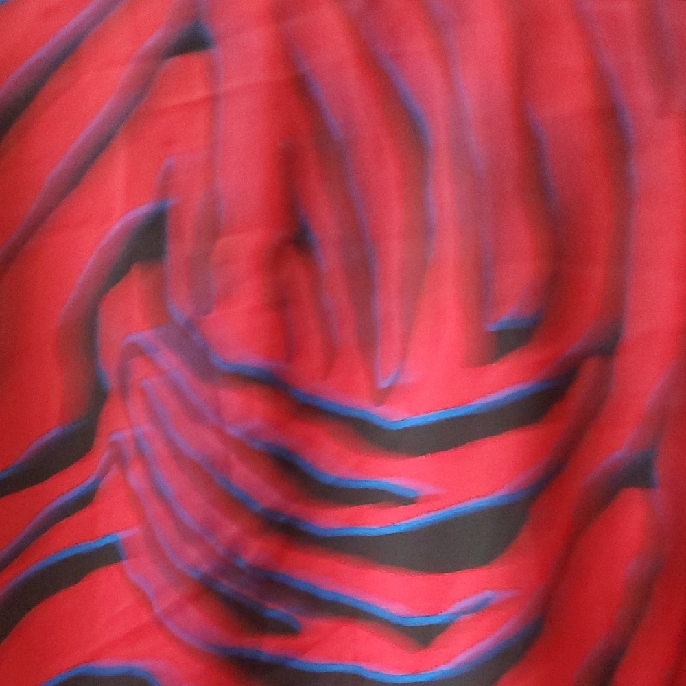 Bold Elements  Red and Black Animal Print Blouse - Picture 7 of 9